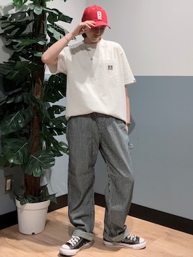 「BACK NUMBER（バックナンバー）のアイテム（帽子）」を使った、かわもっちゃんさん（レディース・158cm）の夏コーディネート