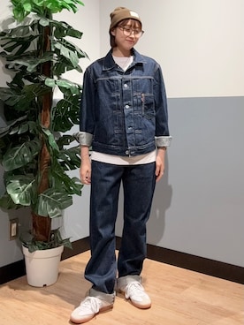 「Levi's（リーバイス）のアイテム（ジャケット/アウター）」を使った、かわもっちゃんさん（レディース・158cm）の秋コーディネート
