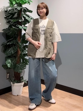 「CAMP7（キャンプセブン）のアイテム」を使った、かわもっちゃんさん（レディース・158cm）の春コーディネート