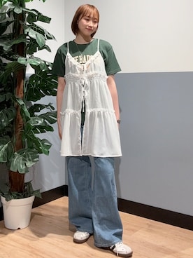 「SOMETHING（サムシング）のアイテム（パンツ）」を使った、かわもっちゃんさん（レディース・158cm）の夏コーディネート