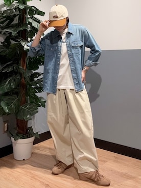 「SOMETHING（サムシング）のアイテム」を使った、かわもっちゃんさん（レディース・158cm）の秋コーディネート