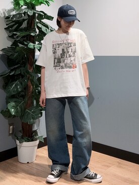 「BACK NUMBER（バックナンバー）のアイテム（帽子）」を使った、かわもっちゃんさん（レディース・158cm）の夏コーディネート