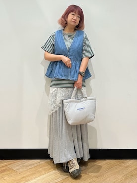 「SOMETHING（サムシング）のアイテム（トップス）」を使った、ミーさん（レディース・145cm）の夏コーディネート