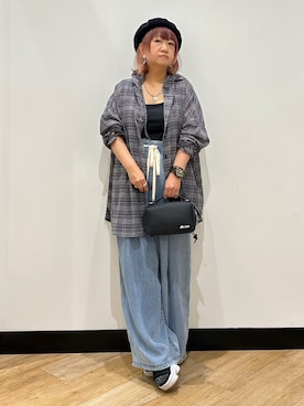 「CAMP7（キャンプセブン）のアイテム」を使った、ミーさん（レディース・145cm）の夏コーディネート