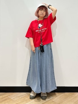 「Right-on（ライトオン）のアイテム（帽子）」を使った、ミーさん（レディース・145cm）の夏コーディネート