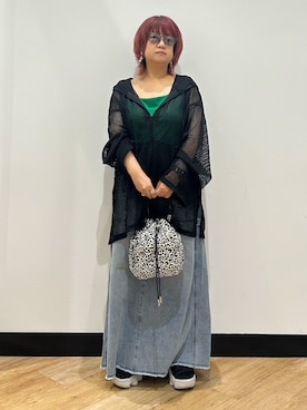 「Right-on（ライトオン）のHONEYSUCKLE ROSE(ハニーサックルローズ)２ＷＡＹタンクトップ（タンクトップ、グリーン系）」を使った、ミーさん（レディース）の夏コーディネート