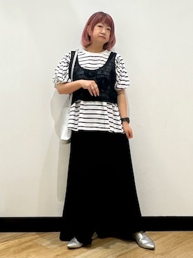 「BACK NUMBER（バックナンバー）のアイテム（トップス）」を使った、ミーさん（レディース・145cm）の夏コーディネート