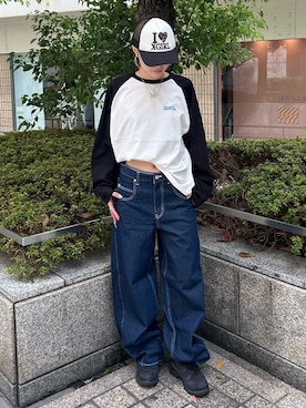 「X-girl（エックスガール）のアイテム」を使った、おとかさん（レディース・163cm）の秋コーディネート