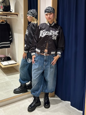 「Lee（リー）のアイテム」を使った、おとかさん（レディース・163cm）の秋コーディネート
