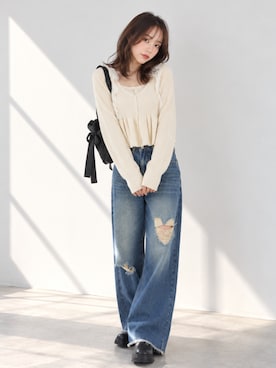 「archives（アルシーヴ）のアイテム（パンツ）」を使った、りほさん（レディース・160cm）の秋コーディネート