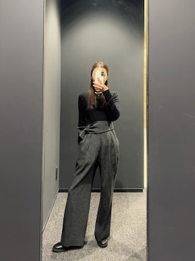 「CLANE（クラネ）のアイテム（パンツ）」を使った、あち🌿さん（レディース・160cm）の冬コーディネート