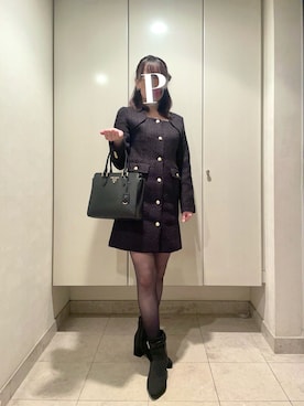 「アイテム（イヤリング）」を使った、popo_logさん（レディース・157cm）の秋コーディネート
