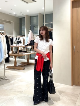 「mystic（ミスティック）のアイテム（トートバッグ）」を使った、田村怜奈さん（レディース・154cm）の春コーディネート