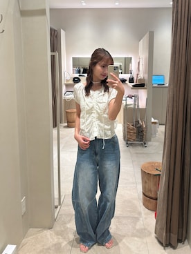 「mystic（ミスティック）のアイテム（シューズ）」を使った、田村怜奈さん（レディース・154cm）の春コーディネート