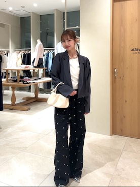 「mystic（ミスティック）のアイテム（テーラードジャケット）」を使った、田村怜奈さん（レディース・154cm）の春コーディネート