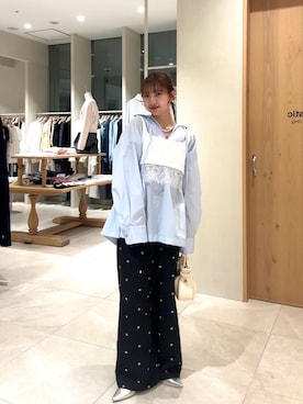 「mystic（ミスティック）のアイテム（ハンドバッグ）」を使った、田村怜奈さん（レディース・154cm）の春コーディネート