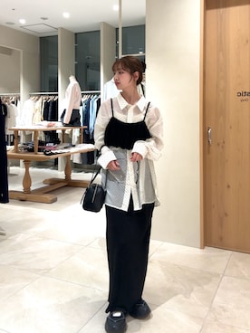 「mystic（ミスティック）のアイテム（ボストンバッグ）」を使った、田村怜奈さん（レディース・154cm）の春コーディネート