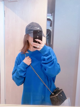 「HARE（ハレ）のアイテム（パーカー、ブルー系）」を使った、xyoukaさん（レディース・160cm）の秋コーディネート