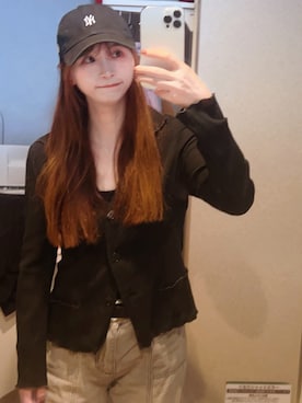 「NEW ERA（ニューエラ）のアイテム（帽子、ブラック系）」を使った、xyoukaさん（レディース・160cm）の秋コーディネート