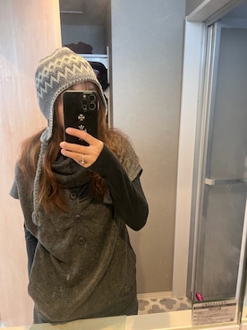 「no brand（ノーブランド）のアイテム（ワンピース/ドレス、グレー系）」を使った、xyoukaさん（レディース・160cm）の秋コーディネート