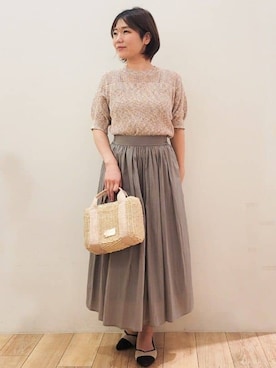「アイテム（ショルダーバッグ、ゴールド系）」を使った、yuyuさん（レディース・157cm）の春コーディネート