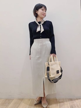 「アイテム（ショルダーバッグ、パープル系）」を使った、yuyuさん（レディース・157cm）の春コーディネート
