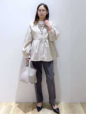 「HusHusH（ハッシュアッシュ）のアイテム」を使った、えりさん（レディース・156cm）の春コーディネート