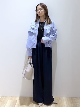 「OPAQUE.CLIP（オペークドットクリップ）のアイテム（バッグ）」を使った、えりさん（レディース・156cm）の春コーディネート