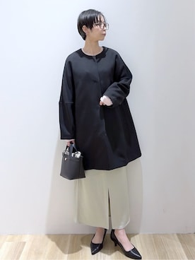 「アイテム（ショルダーバッグ、パープル系）」を使った、えりさん（レディース・156cm）の春コーディネート