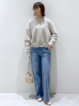 「アイテム（ショルダーバッグ、ゴールド系）」を使った、えりさん（レディース・156cm）の冬コーディネート