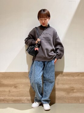 「アイテム（チャーム）」を使った、るねさん（レディース・148cm）の冬コーディネート