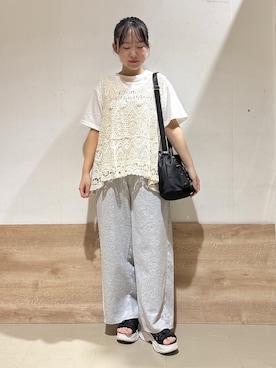 「Lee（リー）のアイテム（バッグ）」を使った、るねさん（レディース・148cm）の夏コーディネート