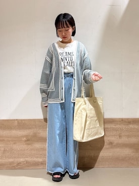 「Cutie Blonde（キューティーブロンド）のアイテム（デニムパンツ）」を使った、るねさん（レディース・148cm）の春コーディネート