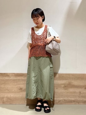 「Lee（リー）のアイテム（バッグ）」を使った、るねさん（レディース・148cm）の春コーディネート
