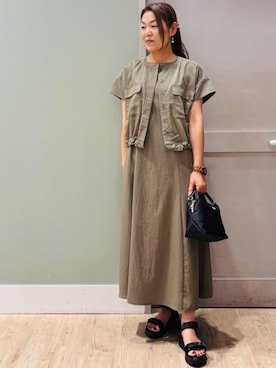 「Lee（リー）のアイテム（ショルダーバッグ）」を使った、Komi☆さん（レディース・159cm）の春コーディネート