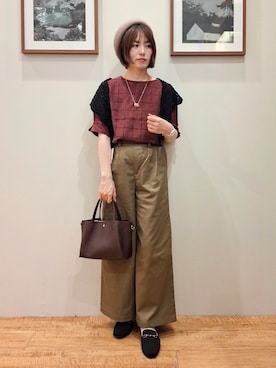 「アイテム（キャスケット、ベージュ系）」を使った、まあるさん（レディース・158cm）の夏コーディネート