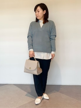「アイテム（その他シューズ、ホワイト系）」を使った、miさん（レディース・151cm）の秋コーディネート