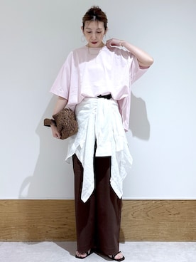 「OPAQUE.CLIP（オペークドットクリップ）のアイテム（Tシャツ/カットソー）」を使った、はなさん（レディース・160cm）の夏コーディネート