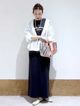 「OPAQUE.CLIP（オペークドットクリップ）のアイテム（Tシャツ/カットソー）」を使った、はなさん（レディース・160cm）の春コーディネート