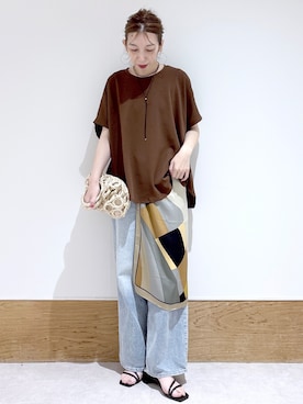 「OPAQUE.CLIP（オペークドットクリップ）のアイテム（Tシャツ/カットソー）」を使った、はなさん（レディース・160cm）の春コーディネート