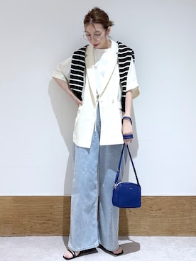 「OPAQUE.CLIP（オペークドットクリップ）のアイテム（Tシャツ/カットソー）」を使った、はなさん（レディース・160cm）の春コーディネート