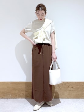 「オーガニックコットン」｜はなさん（レディース・160cm）の春コーディネート