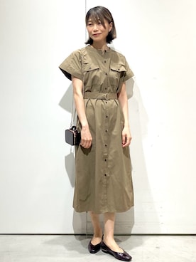 「アイテム（ポーチ、ブラウン系）」を使った、Jさん（レディース・166cm）の夏コーディネート