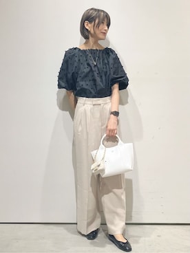 「アイテム（チャーム）」を使った、Jさん（レディース・166cm）の春コーディネート