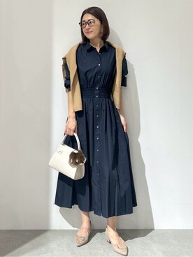 「アイテム（チャーム、ブラウン系）」を使った、NAKAさん（レディース・161cm）の秋コーディネート