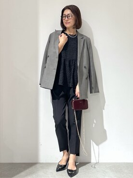 「アイテム（ポーチ、ブラウン系）」を使った、NAKAさん（レディース・161cm）の秋コーディネート