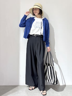 「OPAQUE.CLIP（オペークドットクリップ）のアイテム（パンツ）」を使った、NAKAさん（レディース・161cm）の春コーディネート