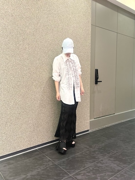 「EVOL（イーボル）の【EVOL/イーボル】【XS-LLサイズ展開・柔らかい】12cmヒール厚底ミュールサンダル IY5587 (アイボリー)（サンダル、ブラック系）」を使った、nobi8さん（レディース・161cm）の春コーディネート