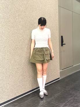 「EVOL（イーボル）の【EVOL/イーボル】 【ふかふか・軽量】ソフトダブルストラップフラットパンプス IZ5775 （パンプス、その他）」を使った、nobi8さん（レディース・161cm）の夏コーディネート