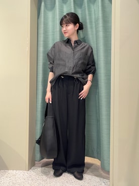 「Jena espace merveilleux（ジェナ　エスパスメルヴェイユ）のシアーシャツ（シャツ/ブラウス、グレー系）」を使った、jnmizukiさん（レディース・158cm）の夏コーディネート